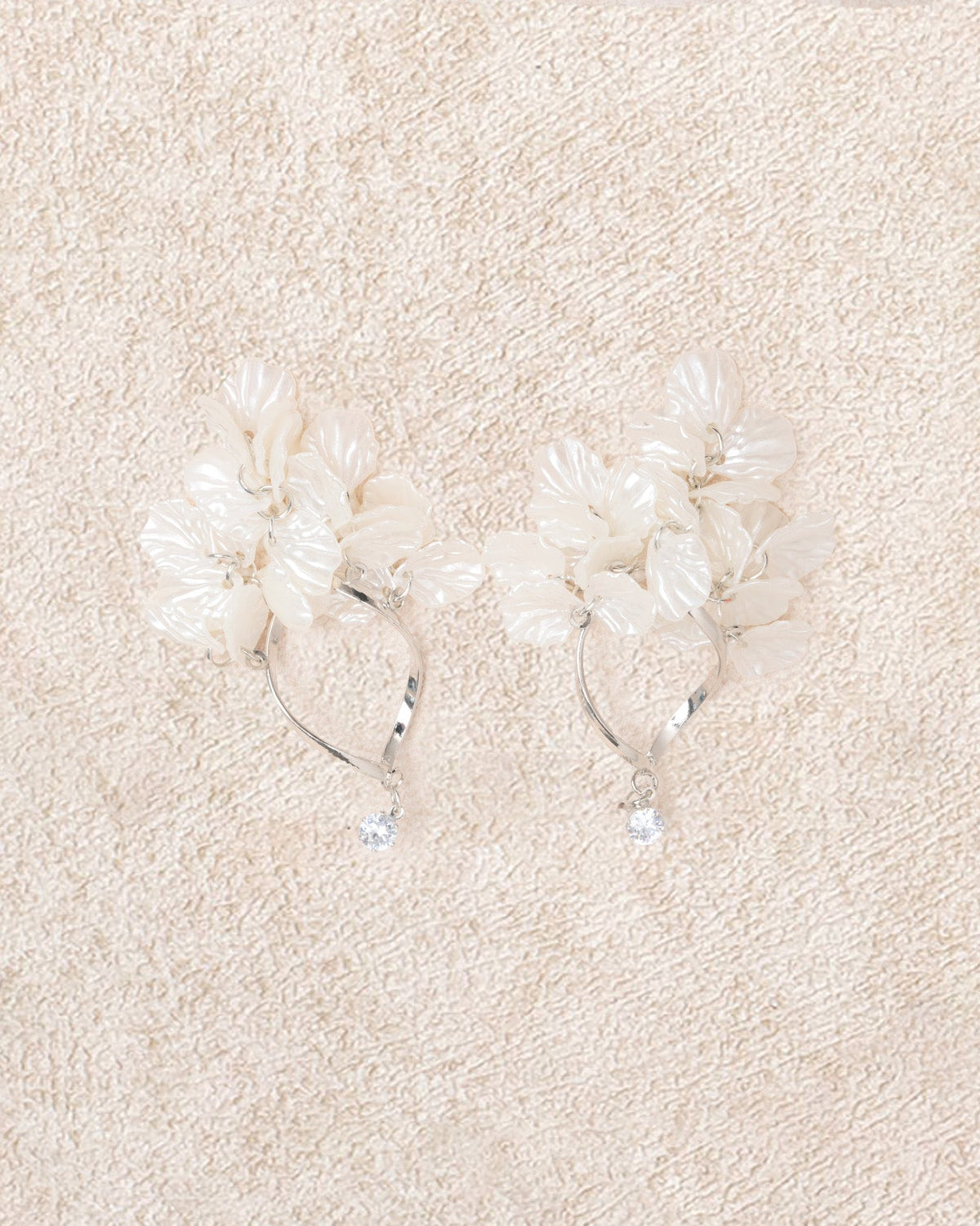 Off White Alloy Earrings