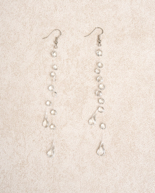 White Silver Earrings