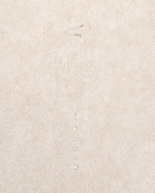 White Clear Crystal Dewdrop Necklace